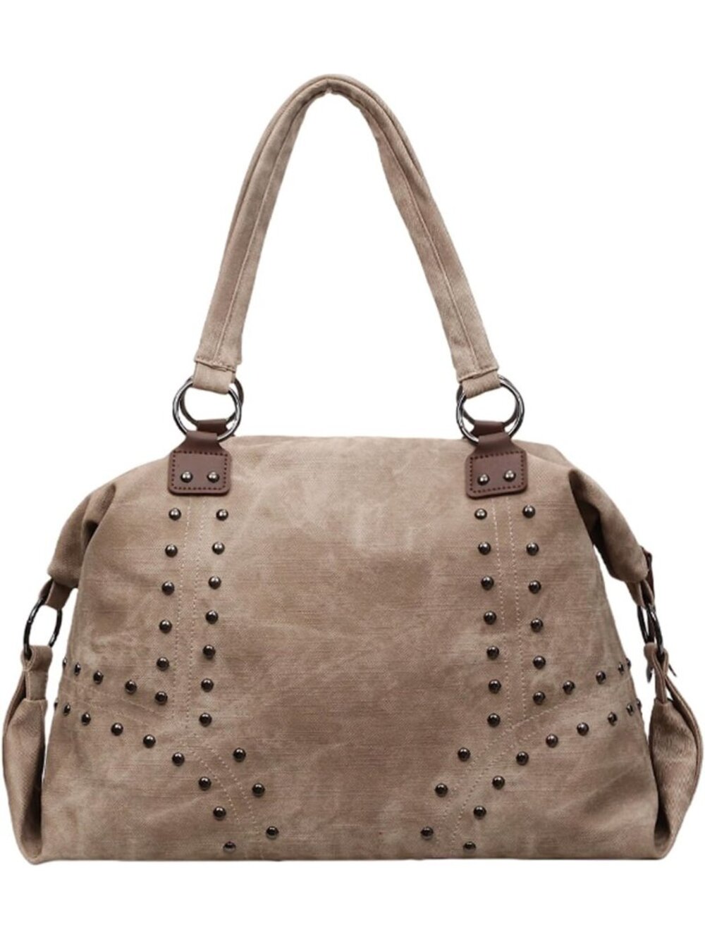 Trendy Faux Leather Studded Tote Handbag - Y2K Punk Hobo Shoulder Bag for Women